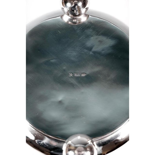 Metal Art Deco Silver Cooler on Ball Feet by Hugo Boehm, Germany, 1930s For Sale - Image 7 of 9