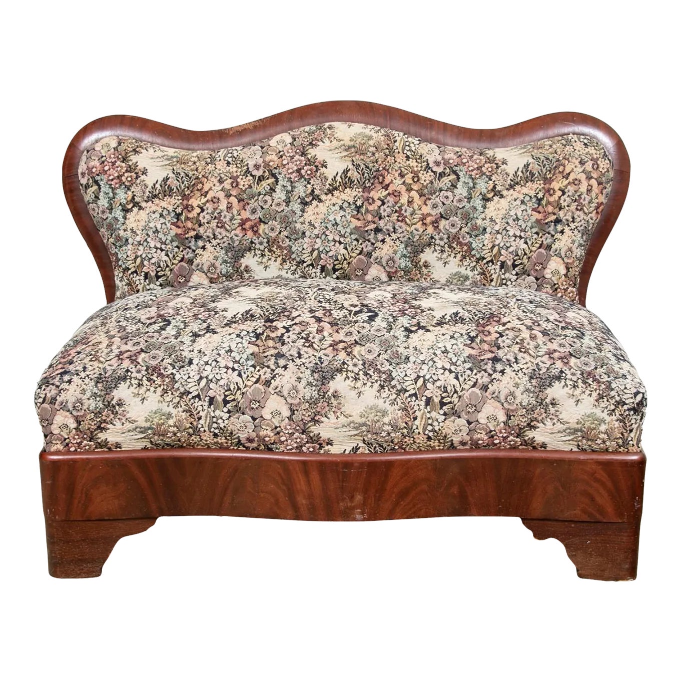 19th Century American Empire Mahogany Slipper Bench | Chairish