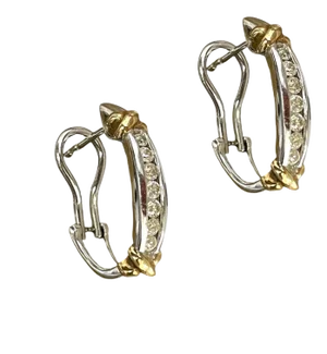 Radiant 10k White Gold Diamond Drop Earrings - 2 Pieces
