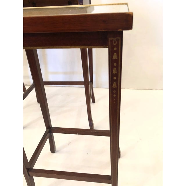 Vintage Hand Painted Nesting Tables in Pastel Colors -Set of 3 For Sale - Image 10 of 12