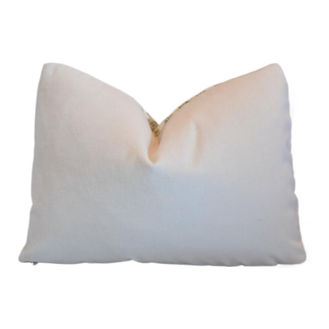 2020s Designer Wells Abbott Floral Blocked Linen Pillow Including the Feather Down Instert For Sale - Image 5 of 6