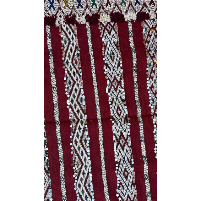 1980s Moroccan Handmade Kilim Rug With Sequin - 5'1" X 10'8" Ft For Sale In Cleveland - Image 6 of 9