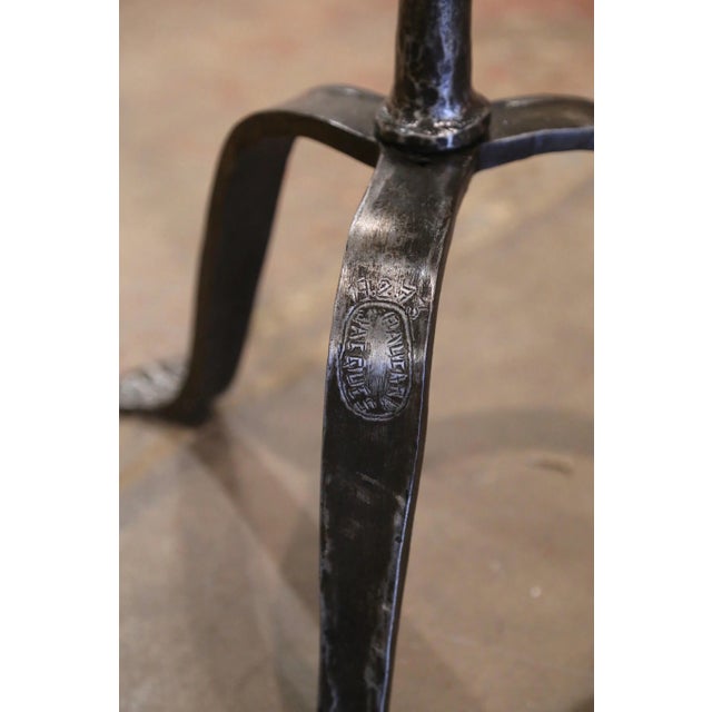 Early 20th Century French Forged Wrought Iron Coat Rack Signed Dated 1927 For Sale In Dallas - Image 6 of 6