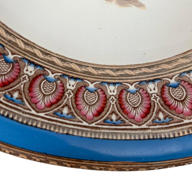 Antique English Blue Lustre Transferware Wash Basin & Ewer by Furnival C. 1840–1860 For Sale In Los Angeles - Image 6 of 17