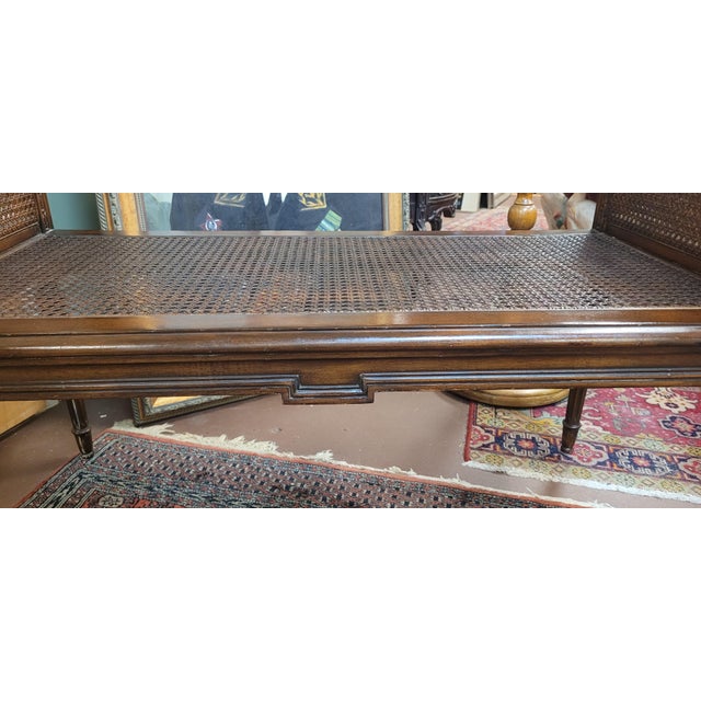 Antique Georgian Style Cane Window Bench For Sale - Image 9 of 13
