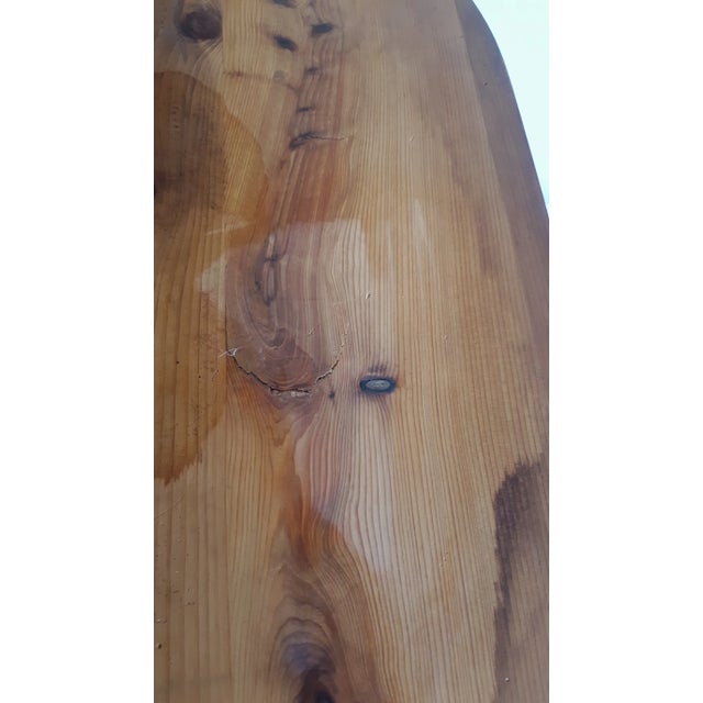 Mid 20th Century Large Old Solid Wood Tray With Handles For Sale - Image 9 of 10