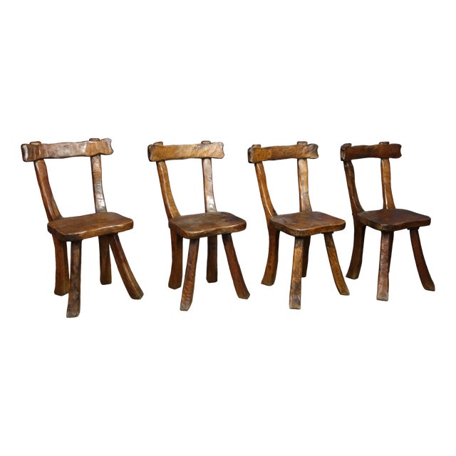 Brutalist Chairs, 1990s, Set of 4 For Sale