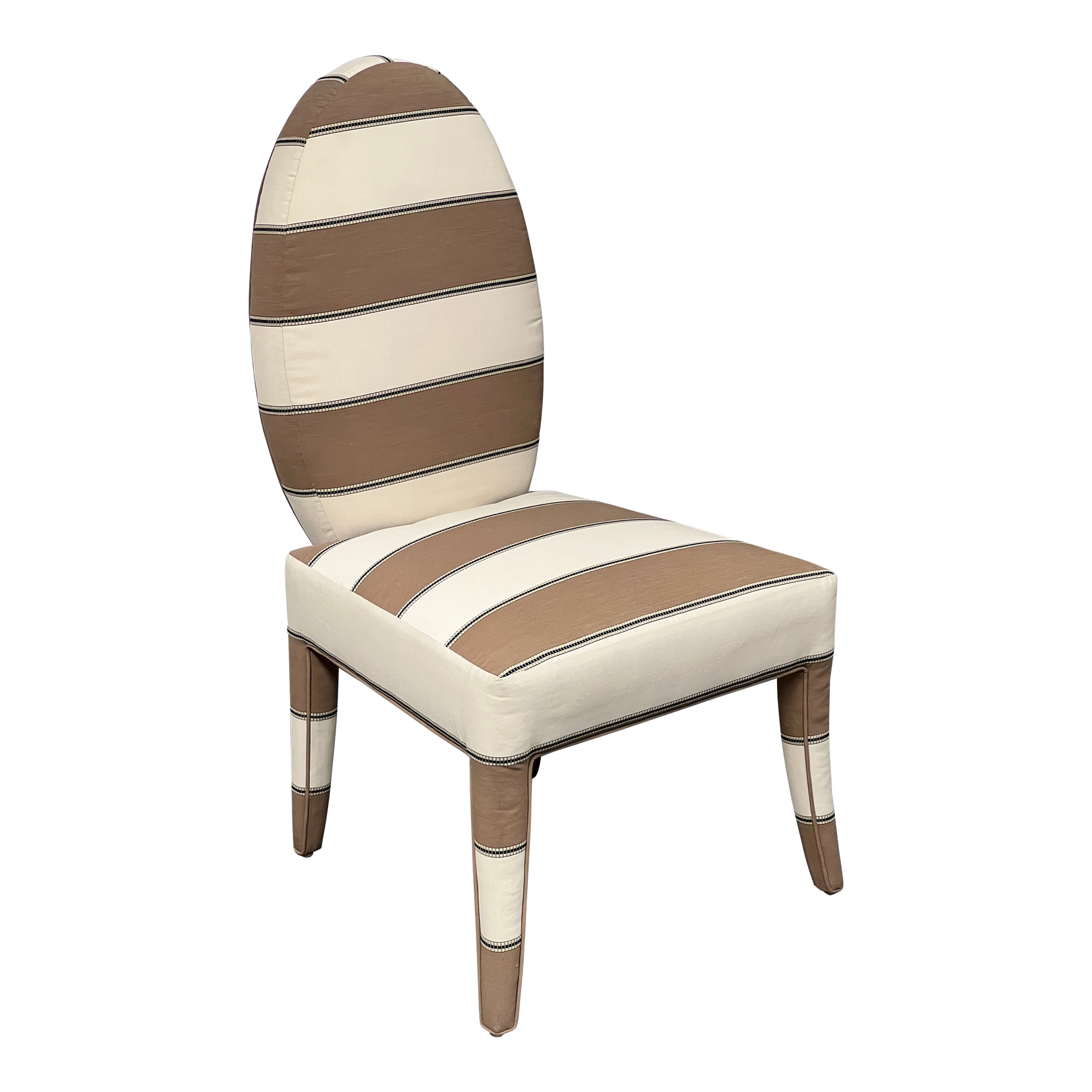 Custom Design Ovaline Boudoir Fully Upholstered Side Chair Kashew