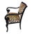Elegant Vintage French Style Black Lacquer Wood Armchair W/Animal Print For Sale In New York - Image 6 of 9