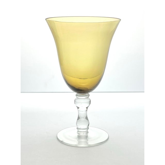 Contemporary Set of 4 Amber Contemporary Water or All Purpose Glasses For Sale - Image 3 of 4