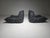An original pair of vintage togo lounge chairs upholstered in their original dark blue-grey leather. Designed by michel...