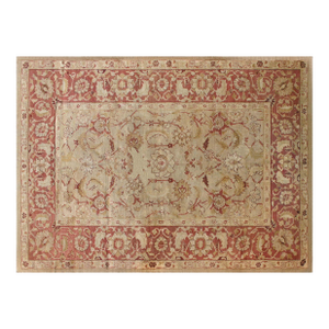Vintage Pale Beige Background Botanic Indian Amritsar Carpet