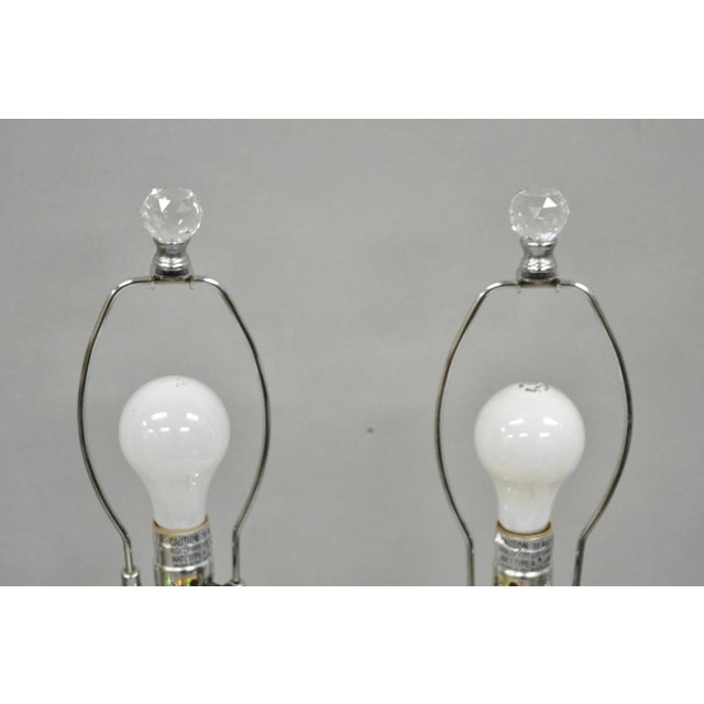 Contemporary Modern Hollywood Regency Glamorous Lead Crystal Table Lamp - A Pair For Sale - Image 4 of 11