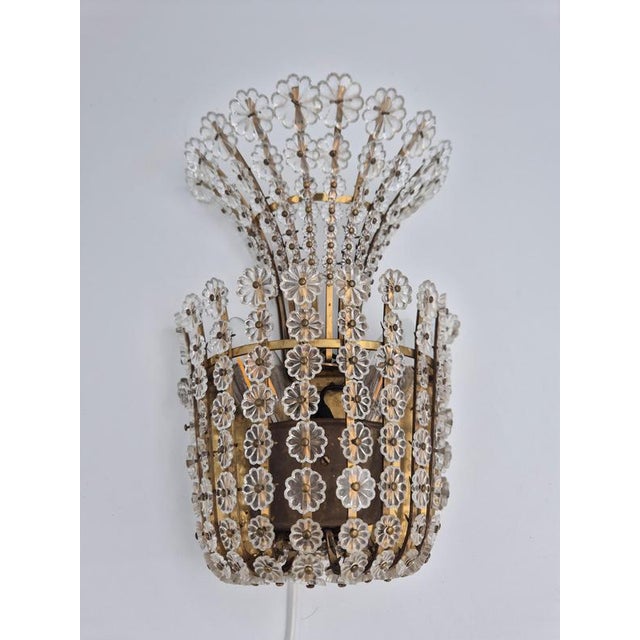 Swedish Modern Wall Light in Brass with Flower Decor, 1950s For Sale - Image 14 of 15