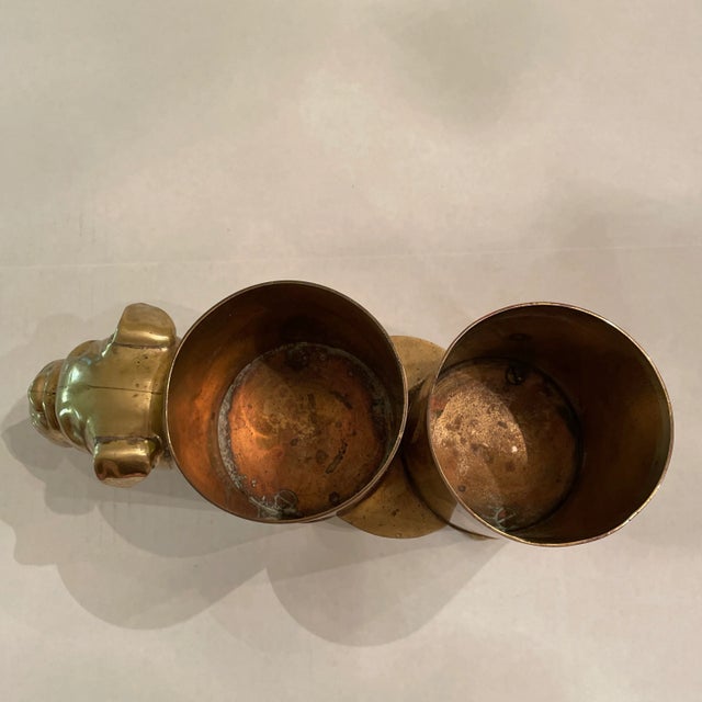 Metal Vintage Saks Fifth Avenue Brass Bulldog Wine Holder For Sale - Image 7 of 10