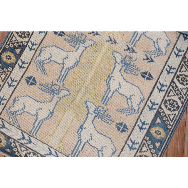 Vintage Turkish Reindeer Animal Rug For Sale - Image 4 of 18