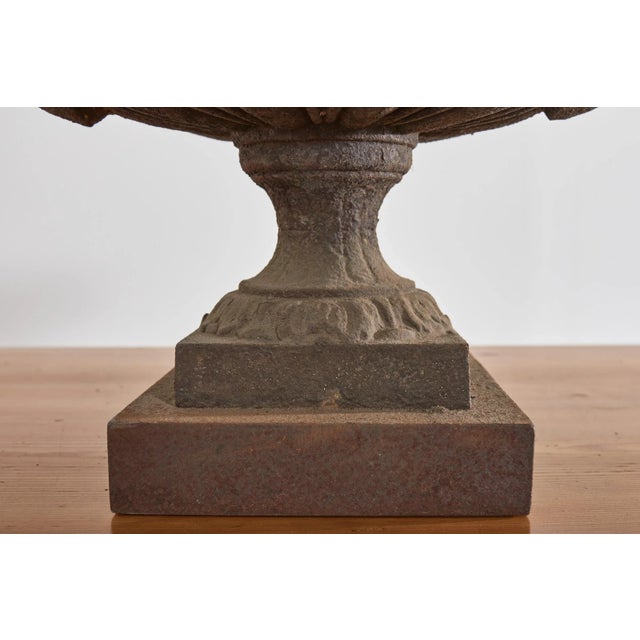 Pair of Diminutive English Cast Iron Urn Jardinaires For Sale - Image 9 of 13