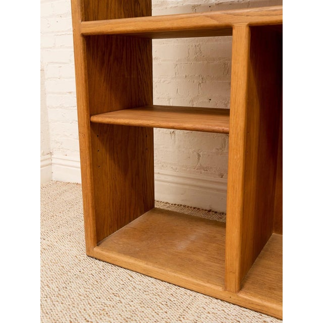 Vintage Modernist Oak Open-Shelf Room Divider Bookcase For Sale In Los Angeles - Image 6 of 10