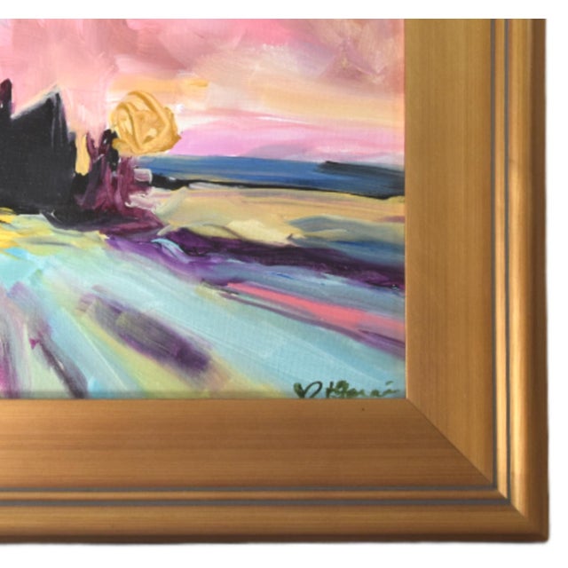 Colorful impressionist landscape painting on stretched artist canvas. Signed by the talented artist "Franccesca Garcia" in...