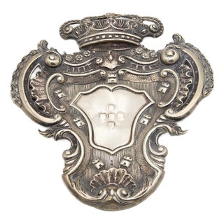 Wall Frame with Reliefs of the Coat of Arms of Portugal For Sale