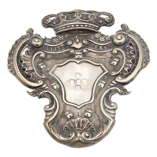 Wall Frame with Reliefs of the Coat of Arms of Portugal For Sale