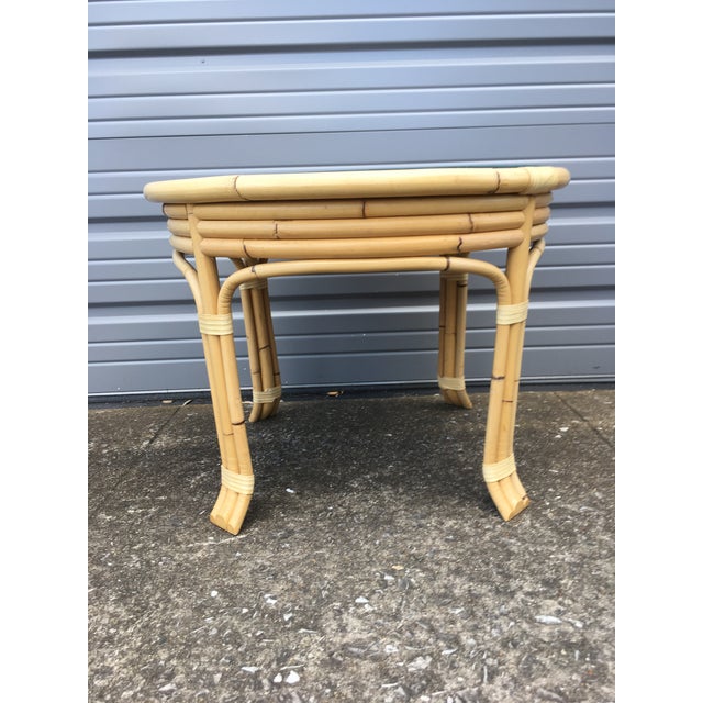 1990 S Donghia Merbau Rattan Side Table Chairish