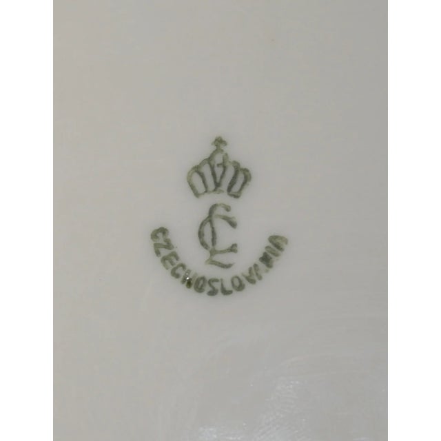 Mid 20th Century Vintage Mid 20th Century Czech Concordia Lesov Porcelain Gilded Floral Motif Ashtray For Sale - Image 5 of 5