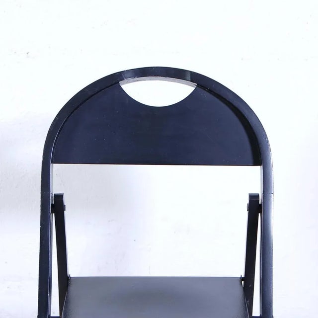 Black Folding Chair of the 60s Design, Made in Italy, 1960s For Sale - Image 8 of 11