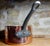 Hand hammered copper saucepan, holds 2.5 quarts. Beautiful patina and in excellent condition. 7" deep, 7" wide, 4" tall...