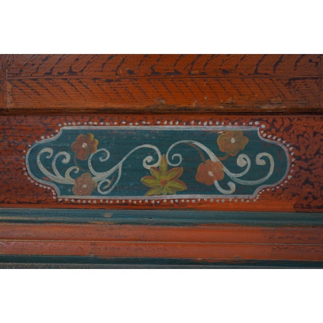 Pennsylvania Dutch Paint Decorated 1 Door Case Cupboard For Sale - Image 11 of 18