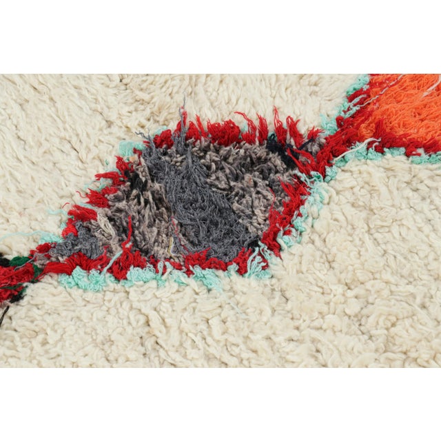 Vintage Moroccan Runner Rug in White With Multicolor Lozenges | Rug & Kilim For Sale In New York - Image 6 of 7