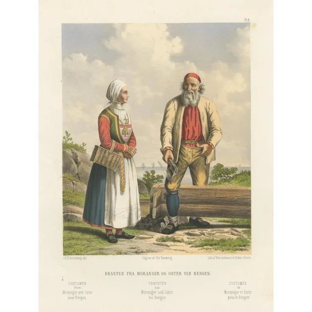 After Eckersberg, Folk Costumes, Bergen Moranger and Oster, 19th Century, Print For Sale - Image 5 of 10