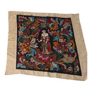 Antique Louis XIII Pictorial Needlepoint Tapestry 19thC For Sale