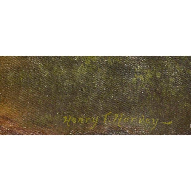 Textile 1940s English Country Cottage Landscape by Henry T. Harvey For Sale - Image 7 of 9