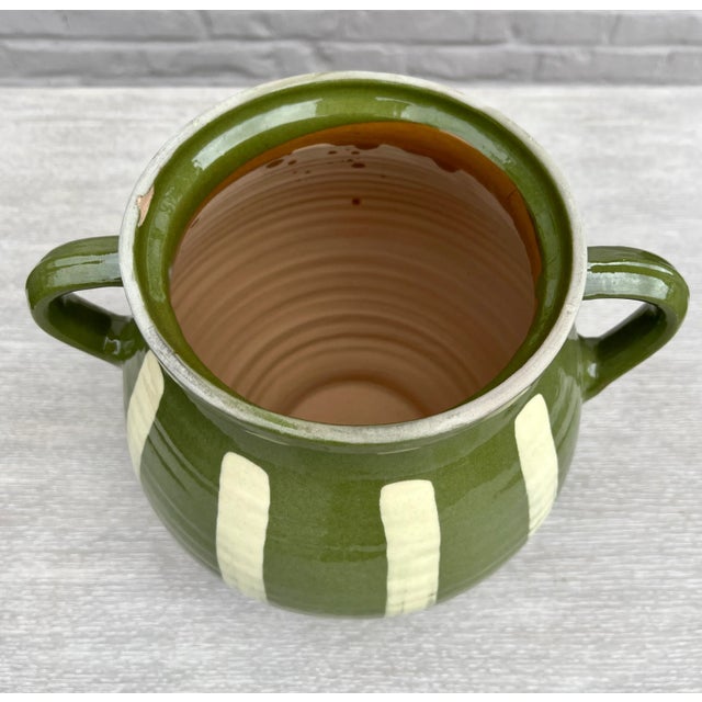 Ceramic Late 20th Century Green Glazed Earthenware Vessel For Sale - Image 7 of 8
