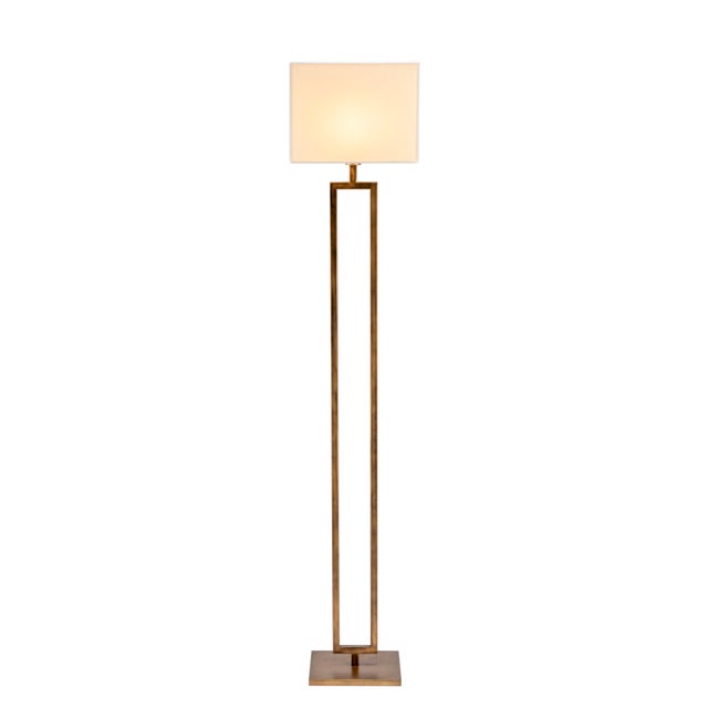 Contemporary Italian Sculptural Aldebaran Floor Lamp in Burnished Brass-Effect Metal For Sale - Image 3 of 6