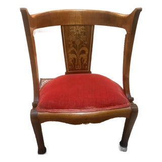 Antique 19th Century Inlaid French Empire Biedermeier Gondola Style Side Chair For Sale