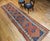 19th Century Persian Kurdish Runner Rug, Hand-Knotted Wool, Geometric Medallion Pattern, Terracotta & Navy, 3x12 For Sale - Image 4 of 16