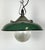 Glass Industrial Green Enamel Factory Pendant Lamp in Cast Iron, 1960s For Sale - Image 7 of 16