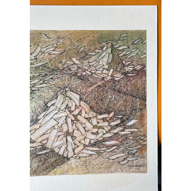 Contemporary Ruth Esserman Mixed Media Drawing, 16x20 Mounted (Chicago Artist, 1936–2022) For Sale - Image 3 of 4