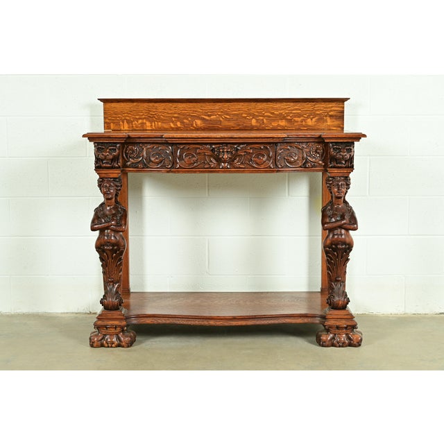 R. J. Horner Style Antique Victorian Carved Oak Sideboard or Buffet Server, Circa 1890s For Sale - Image 16 of 16