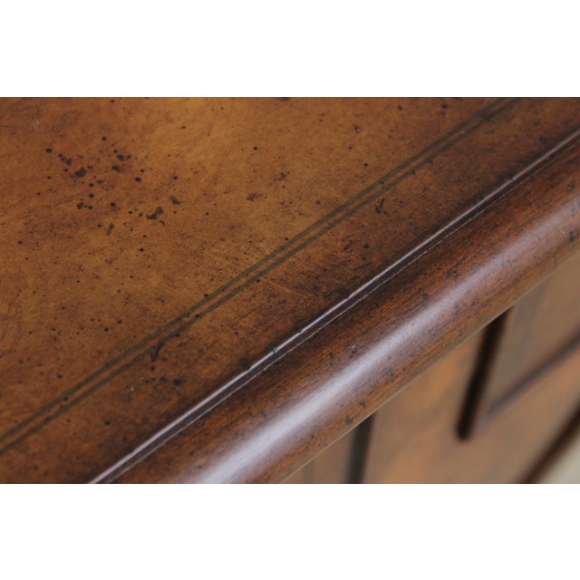 Maitland Smith Burl Wood 3 Drawer Writing Desk Console For Sale - Image 14 of 18