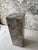 Gray Stone Herringbone Pedestal With Sculptural Geometric Inlay For Sale - Image 4 of 9