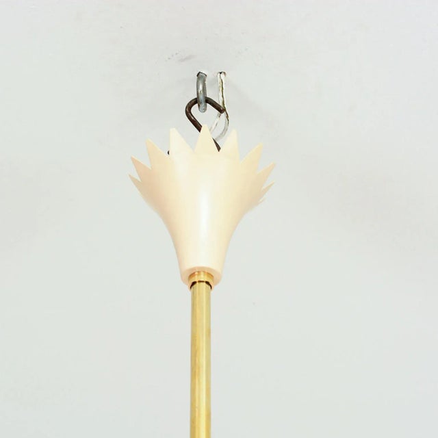 1950s 1950s Italian Brass Flower Chandelier Attributed Stilnovo For Sale - Image 5 of 7