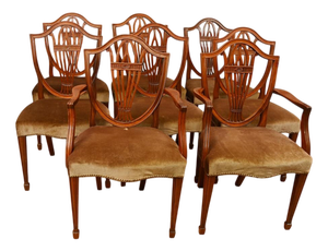 Hepplewhite Dining Chairs in Mahogany, Set of 8