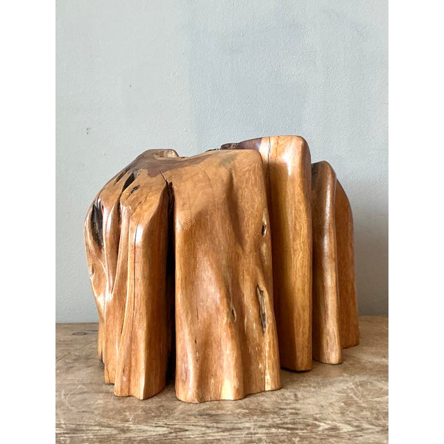 Vintage Boho Pecky Cypress Bookends - Set of 2 For Sale In West Palm - Image 6 of 7