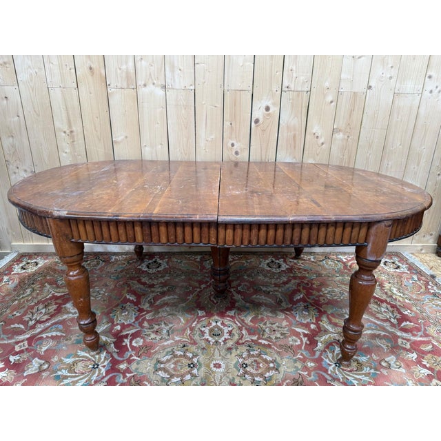 19th Century Louis-Philippe Wood Two Parts Oval Table For Sale - Image 6 of 6