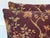 Chinoiserie Vintage Jacquard Brocade Pillow Pair in Eggplant and Burnt Orange For Sale - Image 3 of 8