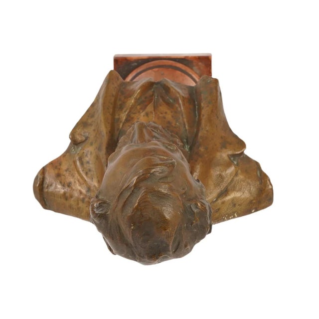 A patinated bronze sculpture bust of American president Abraham Lincoln attributed to Hans Muller, 1873 to 1937, an...