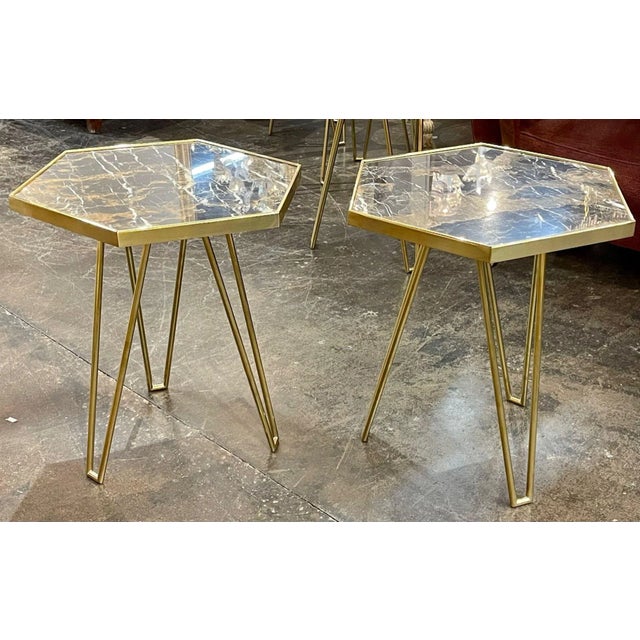 Metal Italian Hex Form Table For Sale - Image 7 of 7